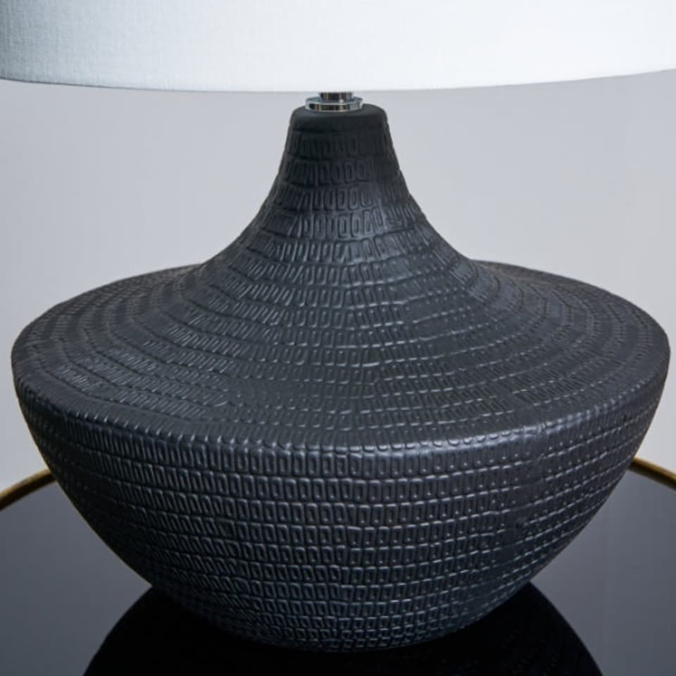 image 1 of Vilma Ceramic Black Table Lamp