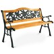 image 1 of COSTWAY Garden Bench Loveseat 2 Seater Park Chair Wood Slats Seat | Brown