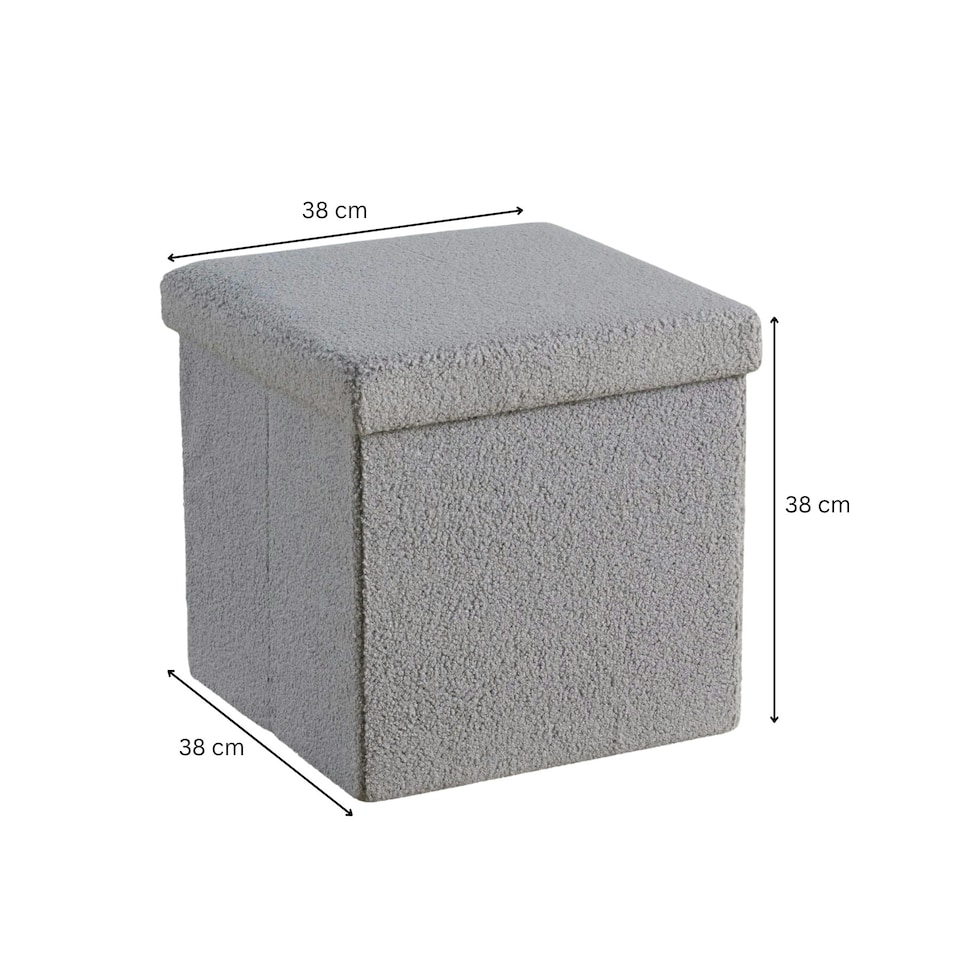 image 1 of Malmo Lift-Up Storage Ottoman Chest Box Grey