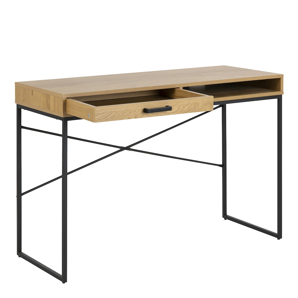 image 1 of Seaford Office Desk with 1 Drawer in Oak