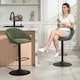 image 6 of HOMCOM Swivel Bar Stools Set of 2 Height Adjustable Bar Chairs Dark Green | Green | Adjustable Height | 2