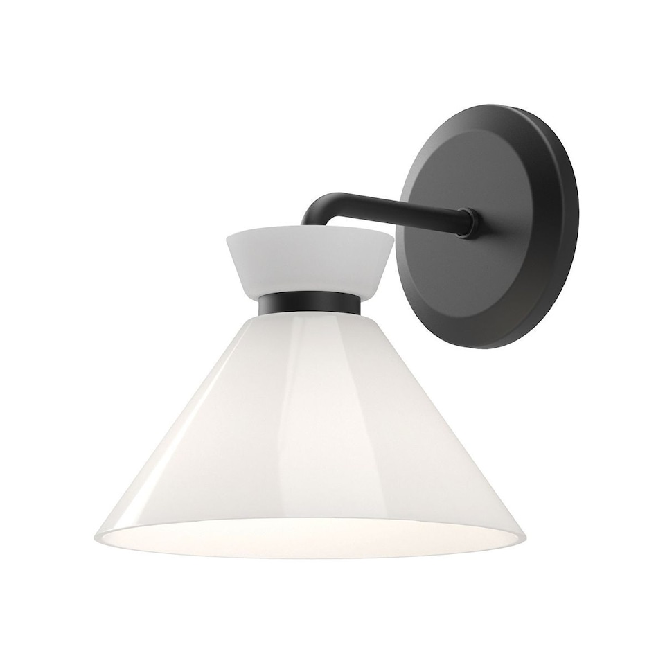 image 1 of Alora Mood Halston Dome Wall Lamp Contemporary Matt Black 1x E14