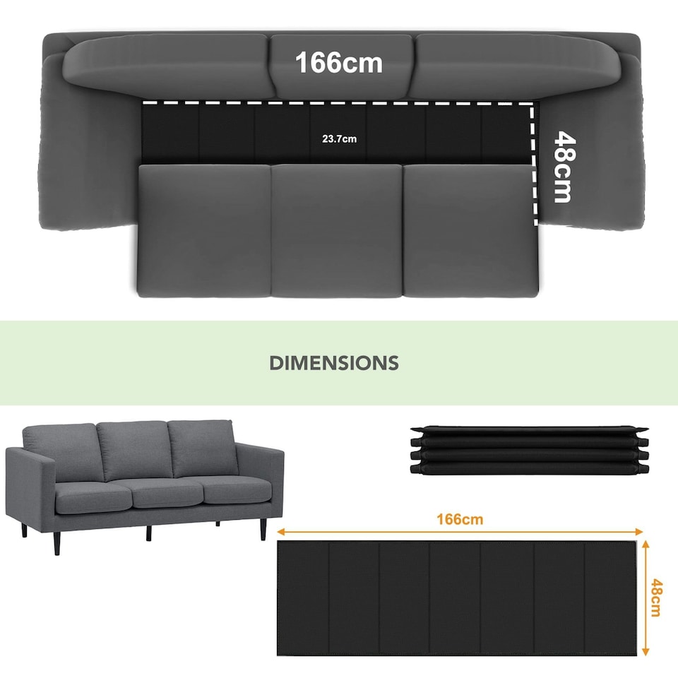 image 1 of Oypla 3 Seater Sofa Couch Protector Support Board Furniture Strengthener Seat Saver