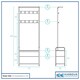 image 7 of Harbour Housewares Curved Steel Coat Rack with Shoe Storage Bench - Coat Rack Coat Stand Hat Stand Hooks Shoe Storage Clothing Rail Unit S