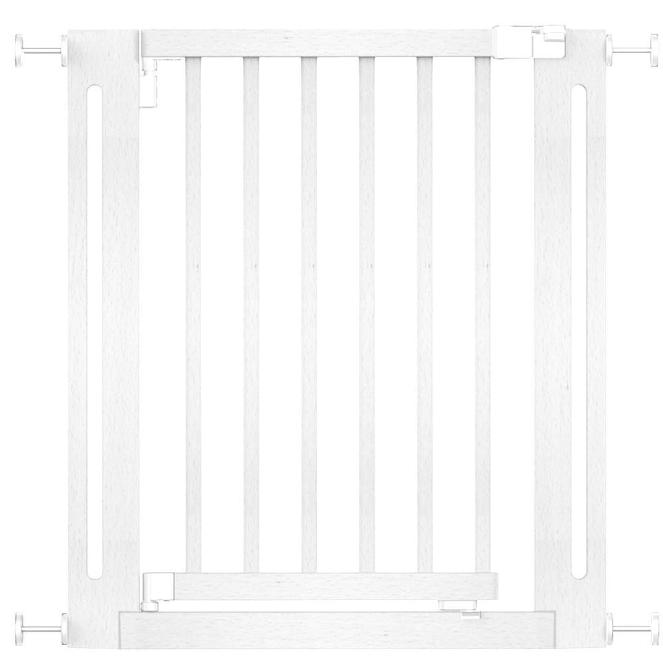 image 1 of Safetots Wooden Elegance Gate, White, 71cm - 79cm, Pressure Fit Safety Gate, Baby Gate for Stairs and Doors, Easy Installation