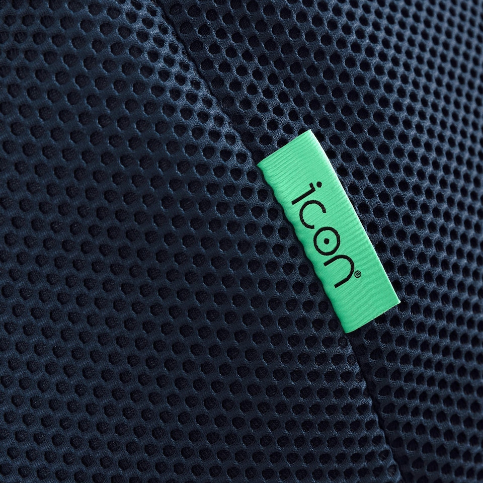 image 1 of Icon Gaming Performance Mesh Round Footstool Bean Bag, Navy Blue