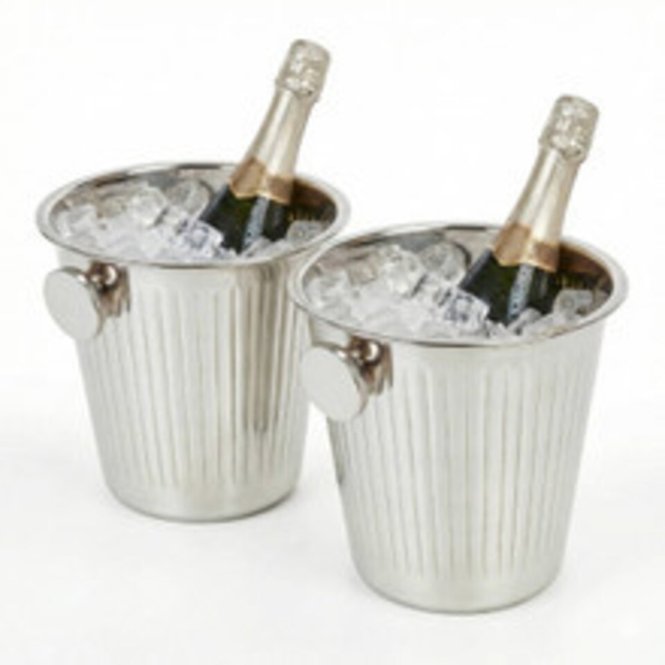 image 1 of Stainless Steel Champagne Cooler Bucket | Silver | 22 x 21 x 22 | 2