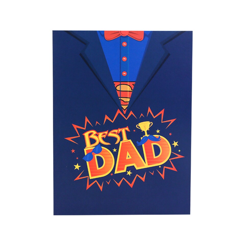 image 1 of Best Dad Trophy 3D Pop Up Father's Day Card