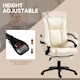 image 3 of Vinsetto Executive Home Office Chair High Back Recliner, with Foot Rest, Cream