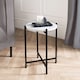 image 2 of OHS Round Side Table Coffee End Tables Nightstand with Metal Frame | White