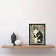 image 2 of Cat Flowers Portrait Animal Lover Living Room Black Framed Wall Art Print A4