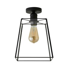 ValueLights Susie Matte Black Flush Ceiling Light & Bulb | Black