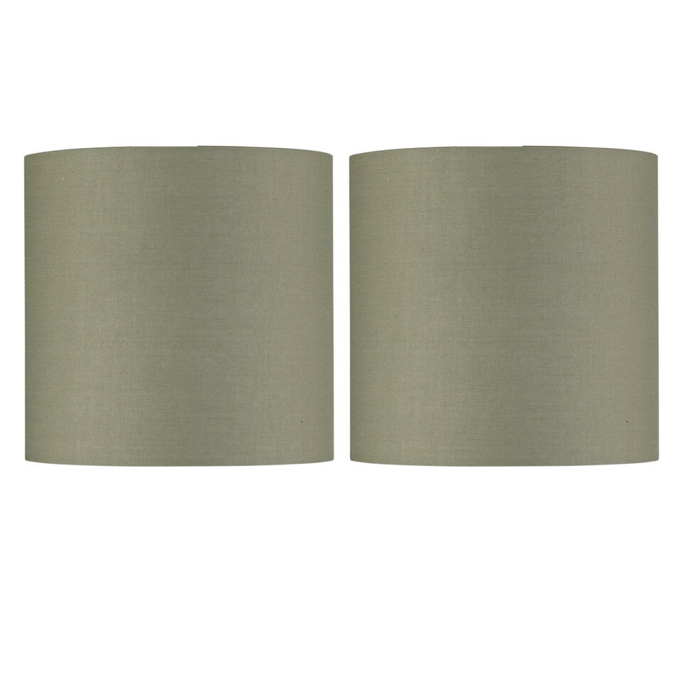 image 1 of Set of 2 Sage Green Textured Cotton 17cm Table Lamp Shades Green