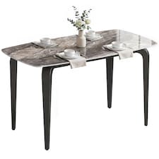 HOMCOM Dining Table for 4, Kitchen Table with Sintered Stone Tabletop