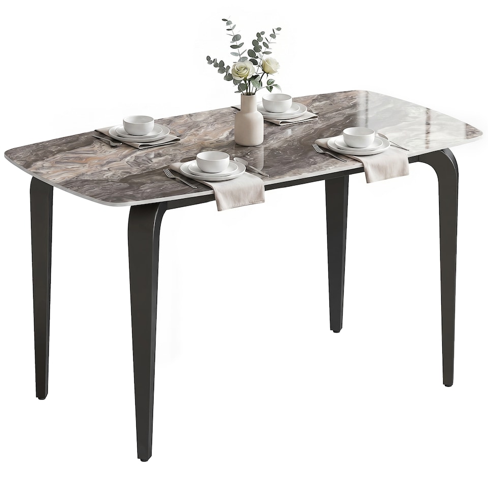 image 1 of HOMCOM Dining Table for 4, Kitchen Table with Sintered Stone Tabletop