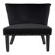 image 2 of Interiors by Premiers Black Velvet Dining Chair, Dining Room Accent Chair, Velvet Upholstered Wing Chair with Wooden Legs