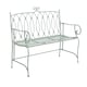 image 4 of Charles Bentley Decorative Wrought Iron Outdoor Rustic Bench - Sage Green