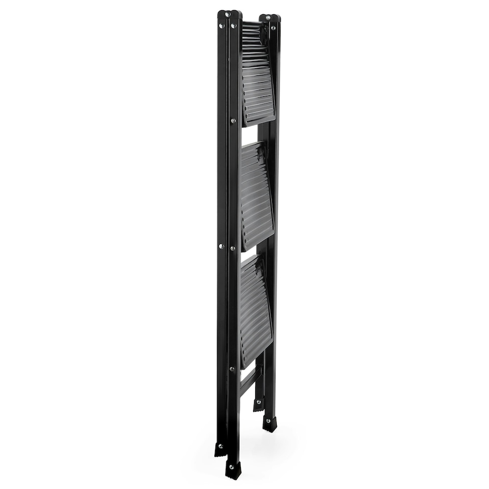 image 1 of VonHaus Steel Folding 3 Step Ladder Slim with Anti Slip Feet