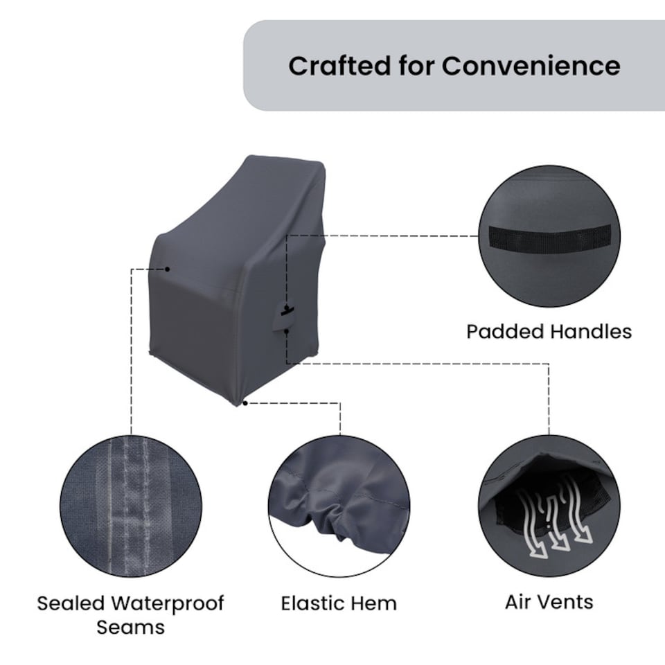 image 1 of Covers and all Libora Patio Dining Chair Covers Set of 2 Water-Repellent UV-Resistant Polyester for Outdoor Wicker Armchairs, 24 W x 27 D x 37 H x