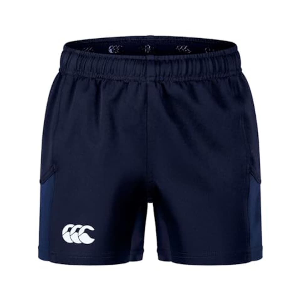 image 1 of Canterbury Junior Unisex Advantage Rugby Shorts 2.0 | Elasticated Waist | Ccc Logo Gym Shorts, Navy, 8
