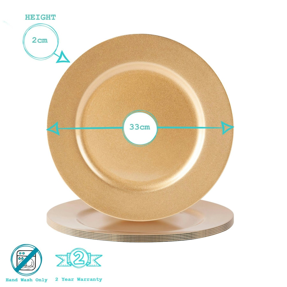 image 1 of Argon Tableware Metallic Charger Plates - 33cm - Blue - Pack of 6 Blue