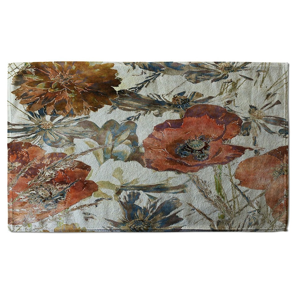 image 1 of Watercolour Flower Print (Bath Towel)