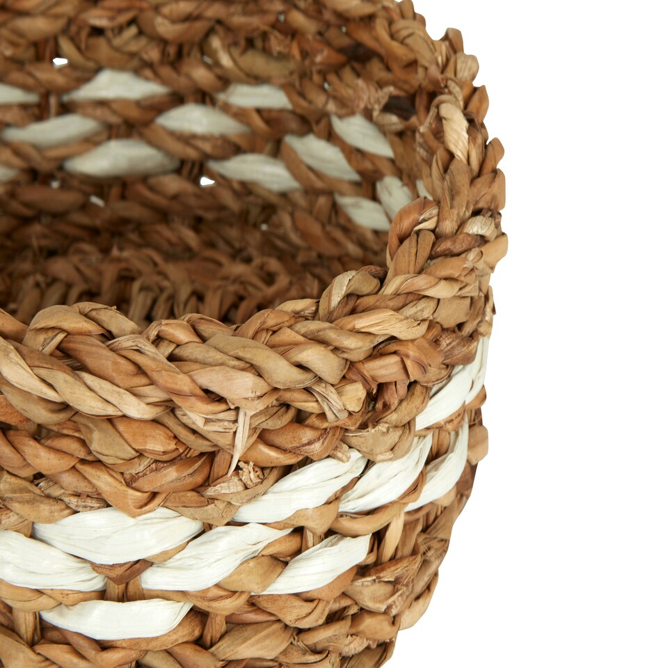 image 1 of Lidi Set of Two Low Seagrass Baskets. Cream