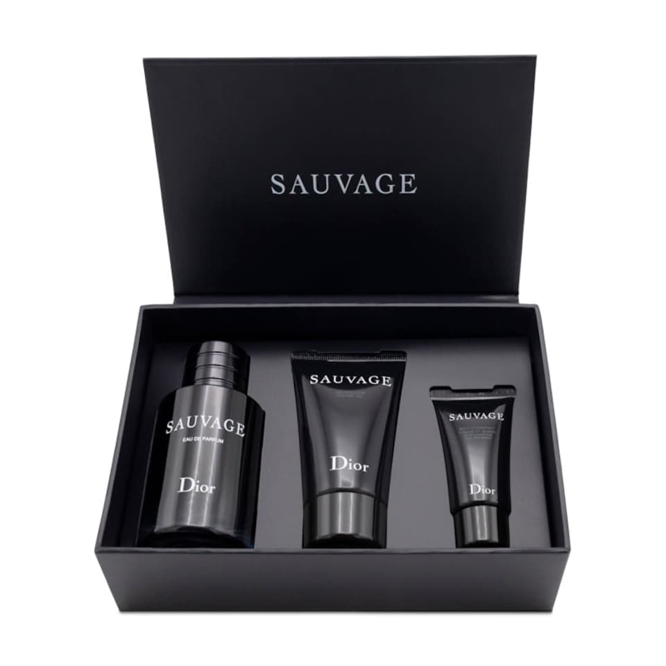 image 1 of Dior Sauvage 60ml EDP Gift Set, 50ml Shower Gel, 20ml Moisturiser