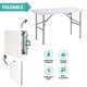 image 2 of 4ft Catering Camping Heavy Duty Folding Trestle Table Picnic BBQ Party | White