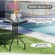 image 3 of Outsunny Outdoor Bistro Table Rounding Dining Tempered Glass Top Black φ60cm