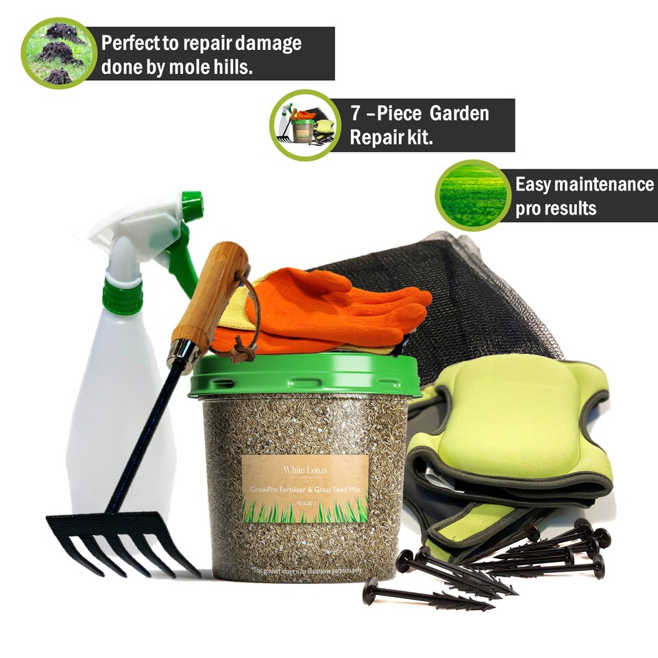 image 1 of Pegdev 7-Piece Garden Repair Kit Green, for Easy Maintenance