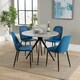 image 1 of Aspen Round Dining Table and 4 Duo Plastic Seats Chairs with Metal Legs - Grey Oak/Blue/Black - Flat Packed Grey