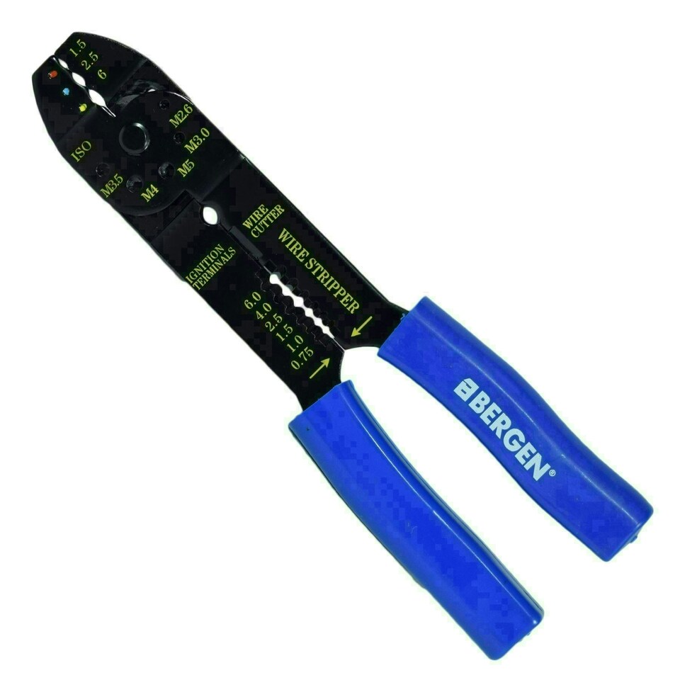 image 1 of Electricians Wire Crimper Crimping Cutting Tool and Spade Terminal Set 101pc