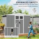 image 4 of Outsunny 8 x 4 ft Garden Storage Shed, Outdoor Metal Shed, Light Grey | Grey | Light Grey | 1