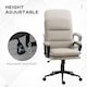 image 3 of Vinsetto Office Chair, PU Leather Computer Desk Chair Office Chair with Adjustable Height and Swivel Rolling Wheels for Work Study, Light Grey