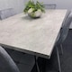 image 6 of Grey Dining Table with Hairpin Legs & 4 Grey Velvet Chairs Set for Kitchen & Dining Room Grey