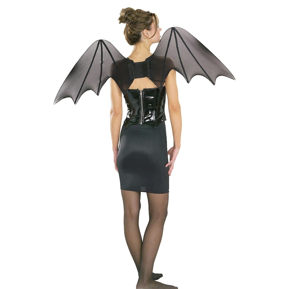 image 1 of Rubies Chiffon Bat Wings Costume Accessory - Black - One Size One Size