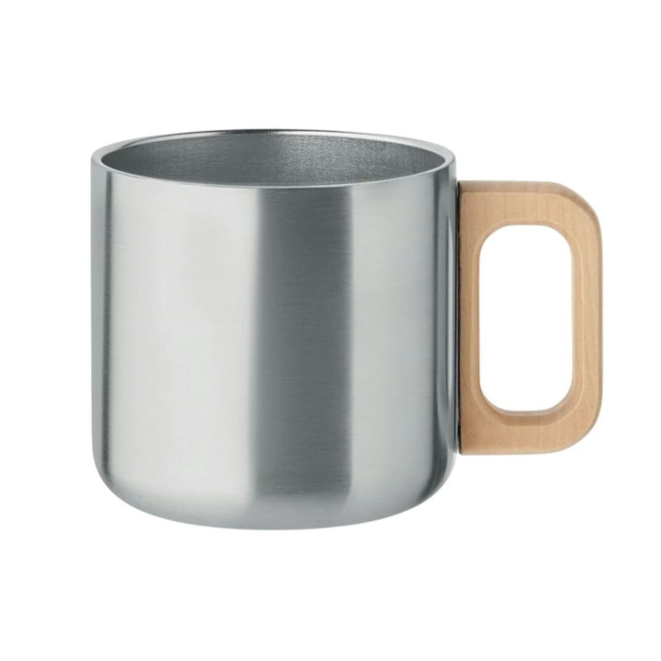 image 1 of MidOcean Acero Double Wall 350ml Mug - Matt Silver - One Size