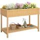 image 1 of Outsunny Wooden Herb Planter Stand 8 Cubes Bottom Shelf Raised Bed Natural