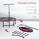 image 4 of HOMCOM Trampoline Outdoor Bouncer Jumper Adjustable Handle, Pink