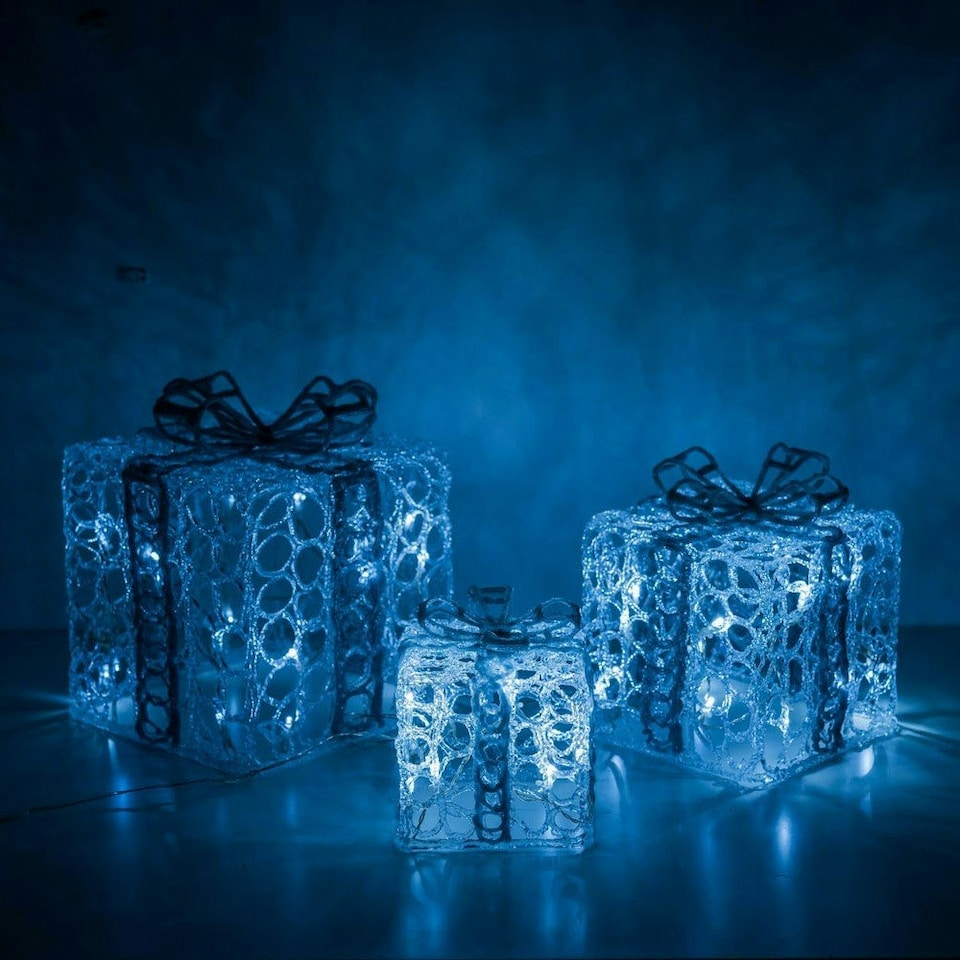 image 1 of ValueLights Christmas Gifts 3 Pack White Outdoor Decorative Light