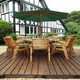 image 1 of Eight Seater Circular Table Set with Cushions - W350 x D350 x H98 - Fully Assembled - Green