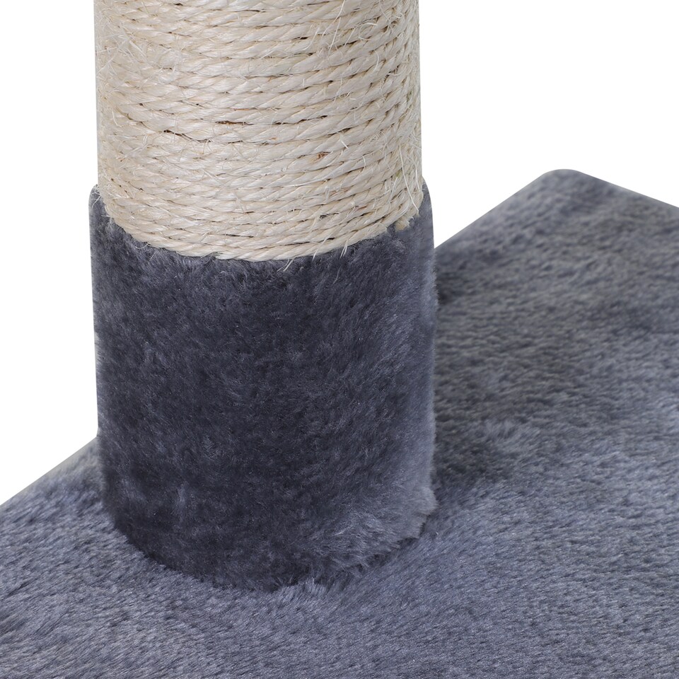 image 1 of PawHut Cat Tree Scratch Post with Bed Hammock Sisal for Indoor Cats
