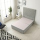 image 2 of Sunburst Divan Bed with 54'' Floor Standing Headboard Tweed Fabric | Grey | Grey