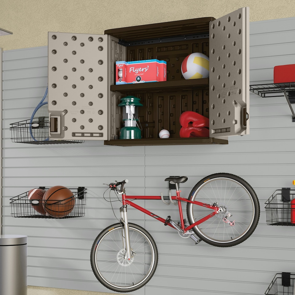 image 1 of Suncast Haven Wall Storage Cabinet Grey