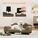image 6 of Dog Sofa Bed, Cat Sofa with Backrest, Armrest, for Small Dogs, Grey | Brown | One Size