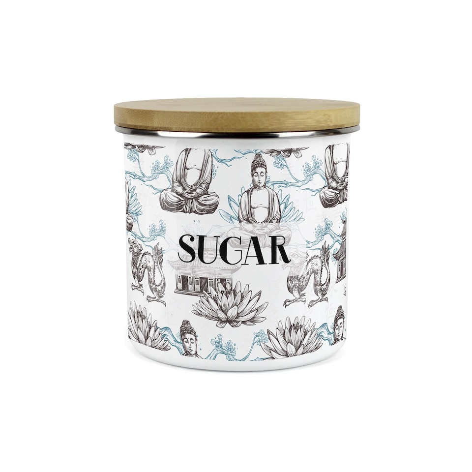 image 1 of Oriental Scene Large Sugar Canister