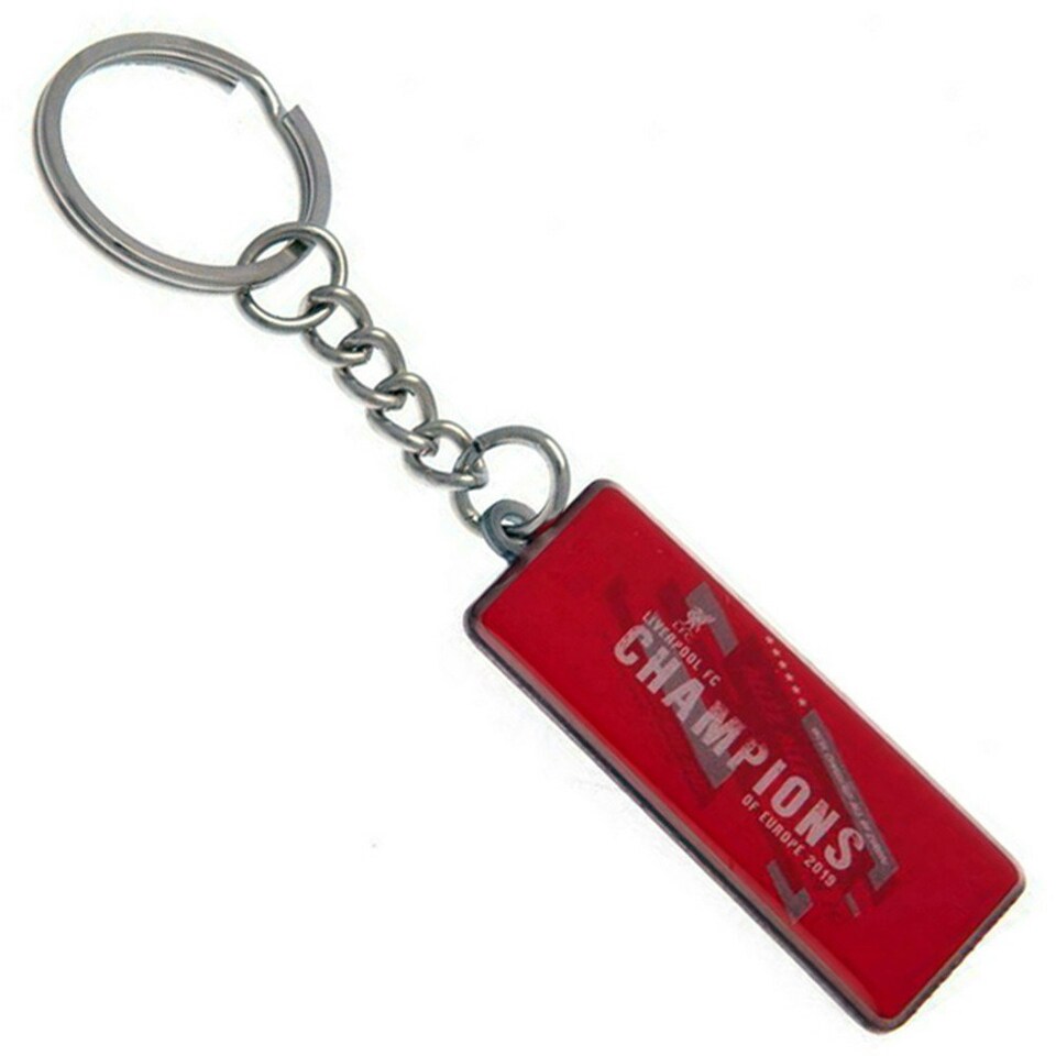 Liverpool FC Champions Of Europe 2019 Metal Keyring - Red/Silver - One Size