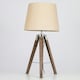 image 2 of ValueLights Clipper Brown Floor Lamp With Beige Shade L