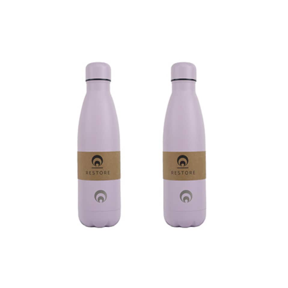 image 1 of Restore Roam Stainless Steel Insulated Thermal Bottle 500ml Lilac 2 Pack